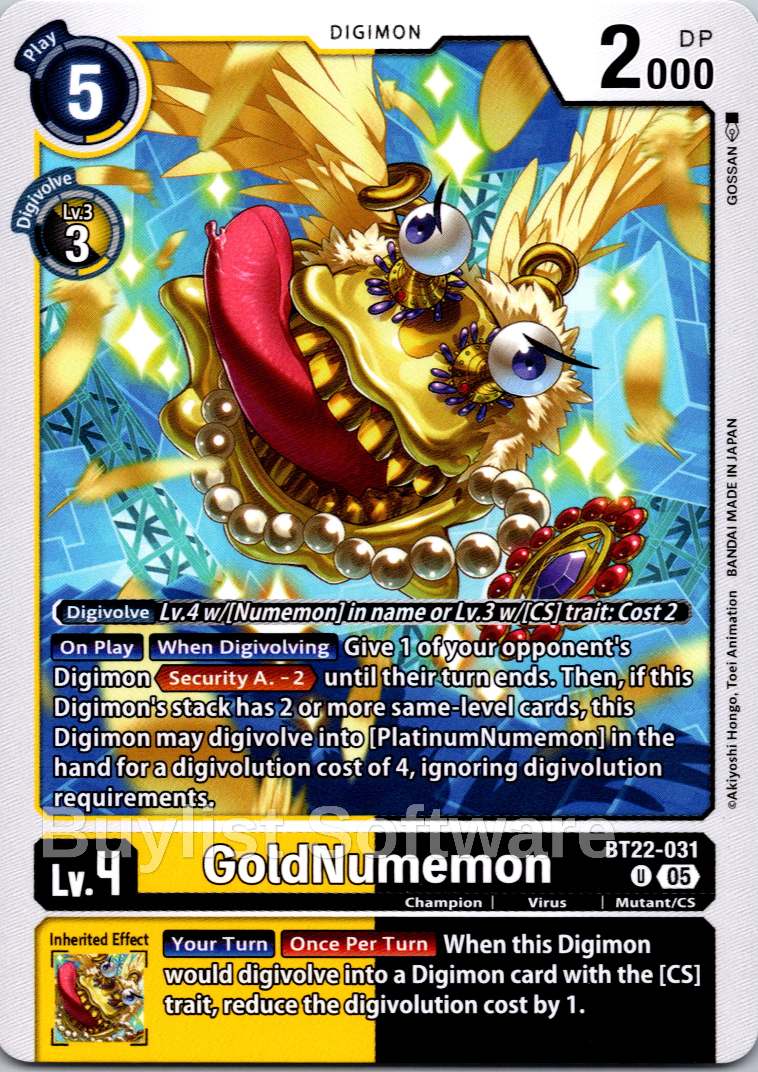 gold numbered digimon card Majiramon - Draconic Roar Digimon Card Game Tamers Evolution