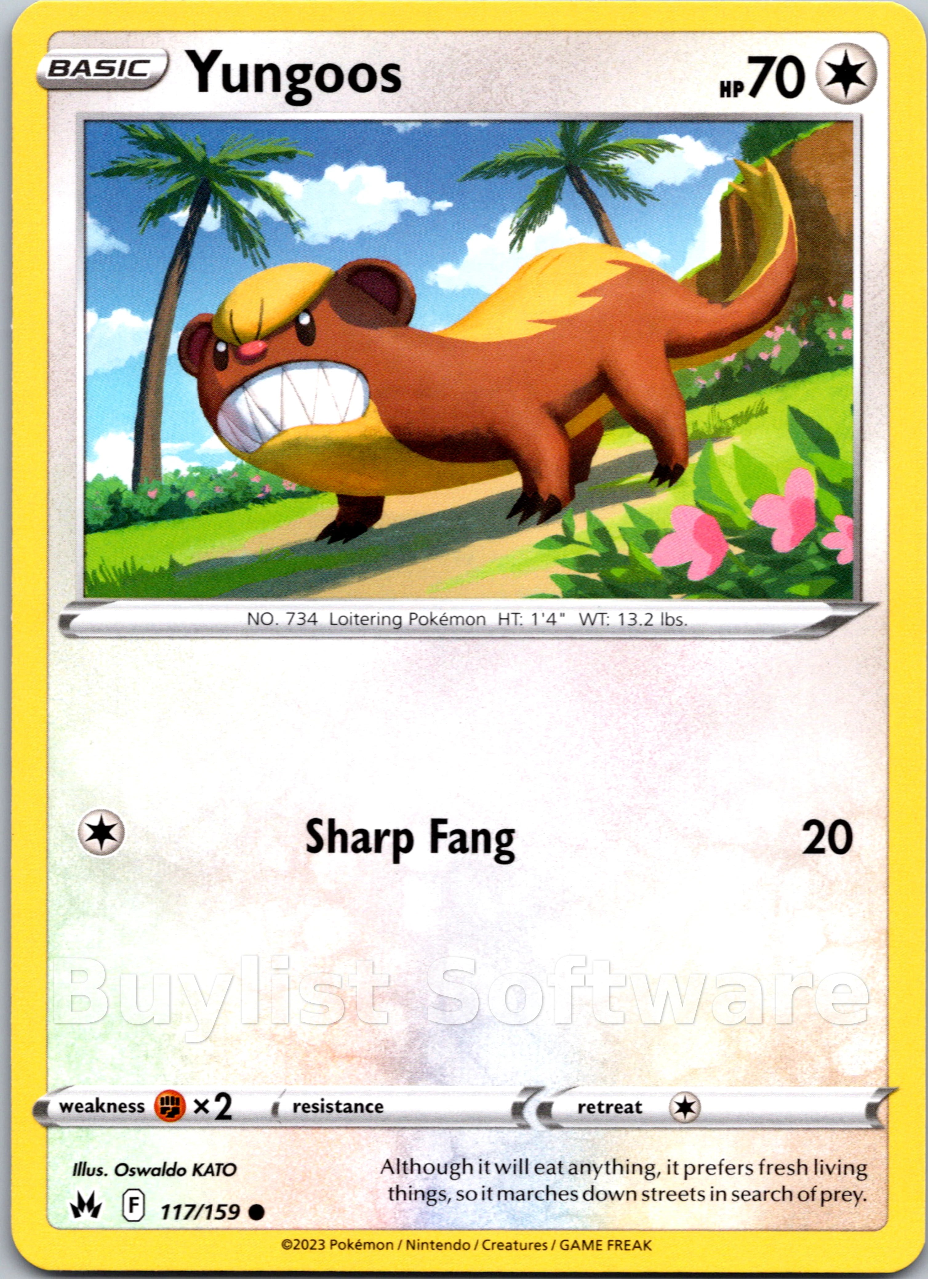 pokemon card yungoos Yungoos [117/159] [Crown Zenith]