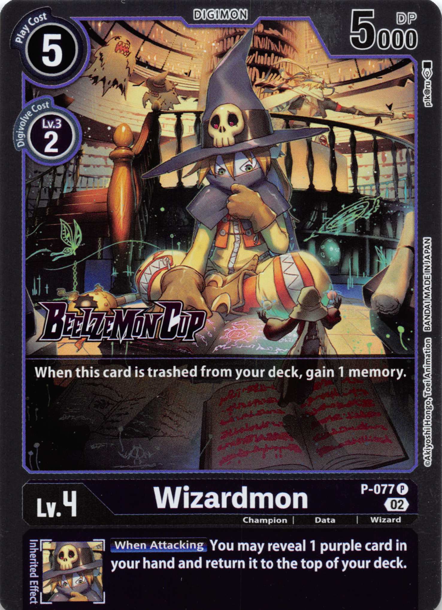 Wizardmon (Alternate Art) [P-077] [Starter Deck 14: Beelzemon Advanced Deck Set Pre-Release Cards] Foil