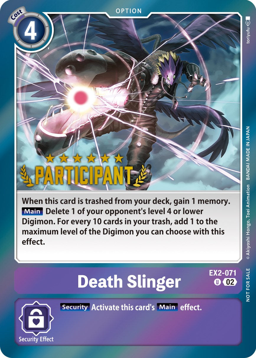 Death Slinger (Digimon 3-On-3 November 2023 Participation) [EX2-071] [Digital Hazard] Foil