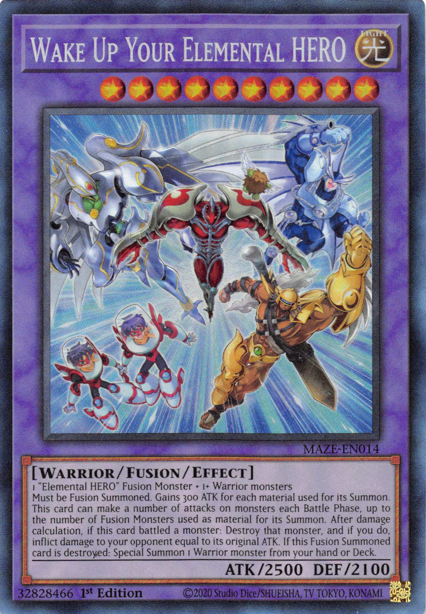 Yu-Gi-Oh! Wake Up Your Elemental Hero (CR) Collector´s Rare MAZE