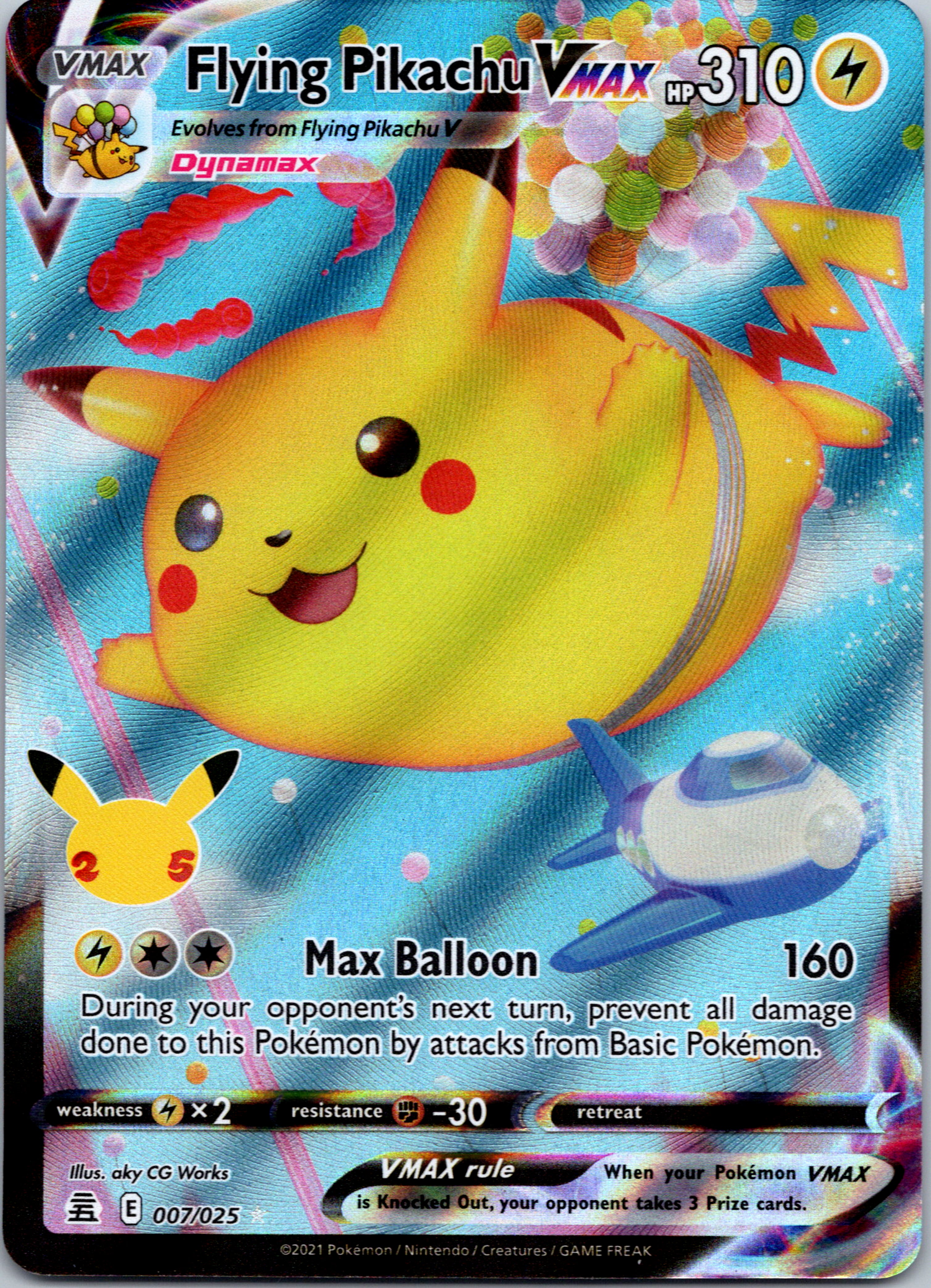 Flying Pikachu VMAX [007/025] - (Celebrations) Holofoil