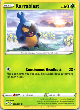 Karrablast (008/189) [SWSH03: Darkness Ablaze]