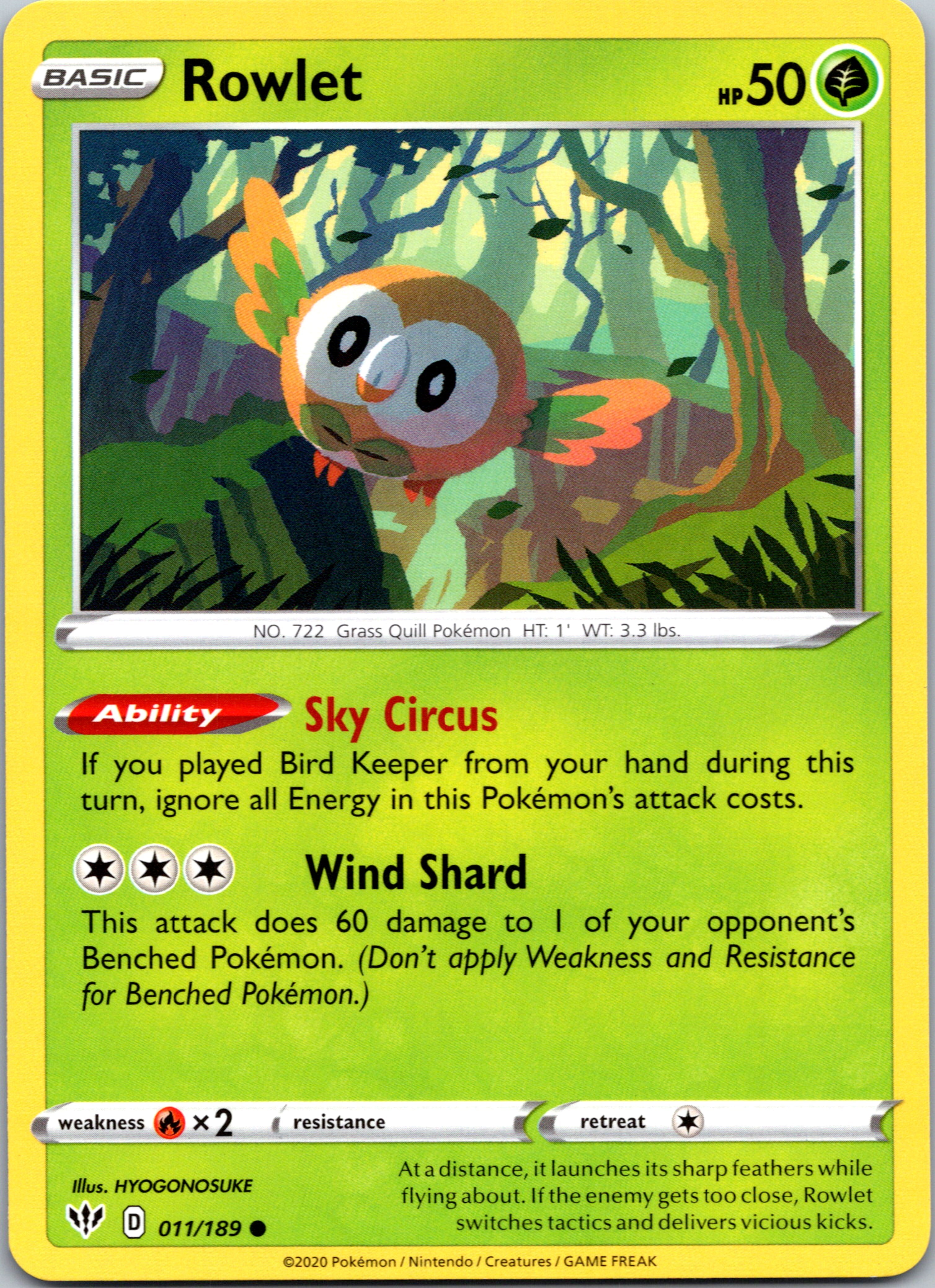 Rowlet (11/189) [SWSH03: Darkness Ablaze]