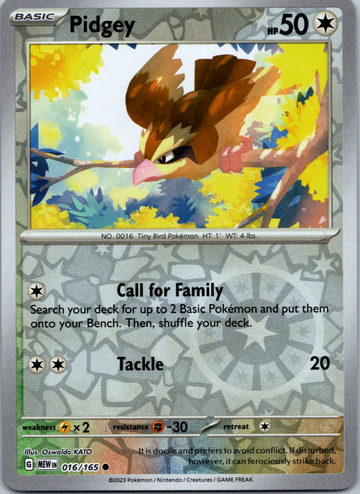 Pidgey (016/165) [Scarlet & Violet:  151] Reverse Holofoil