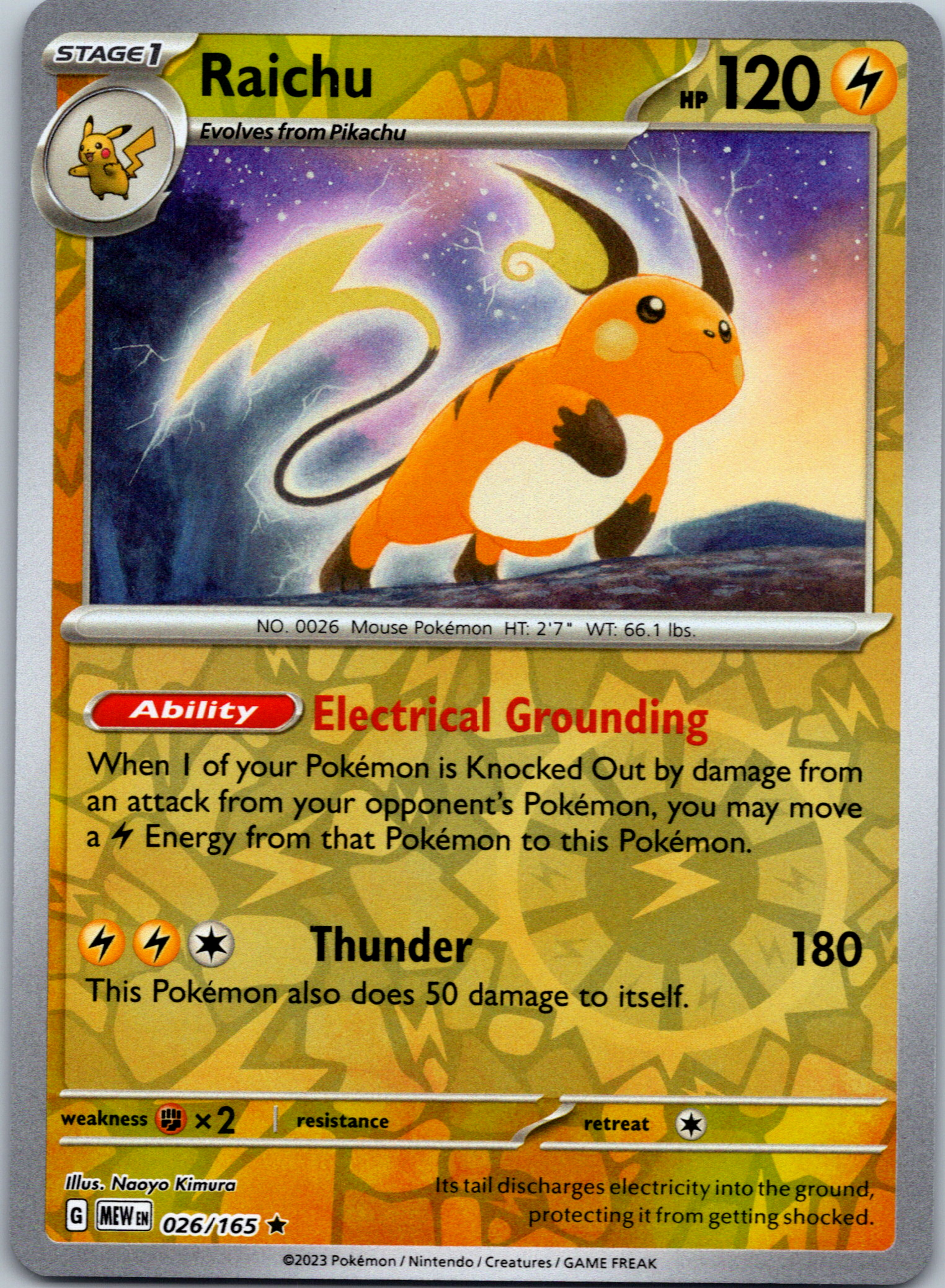 Raichu (26/165) [Scarlet & Violet:  151] Reverse Holofoil