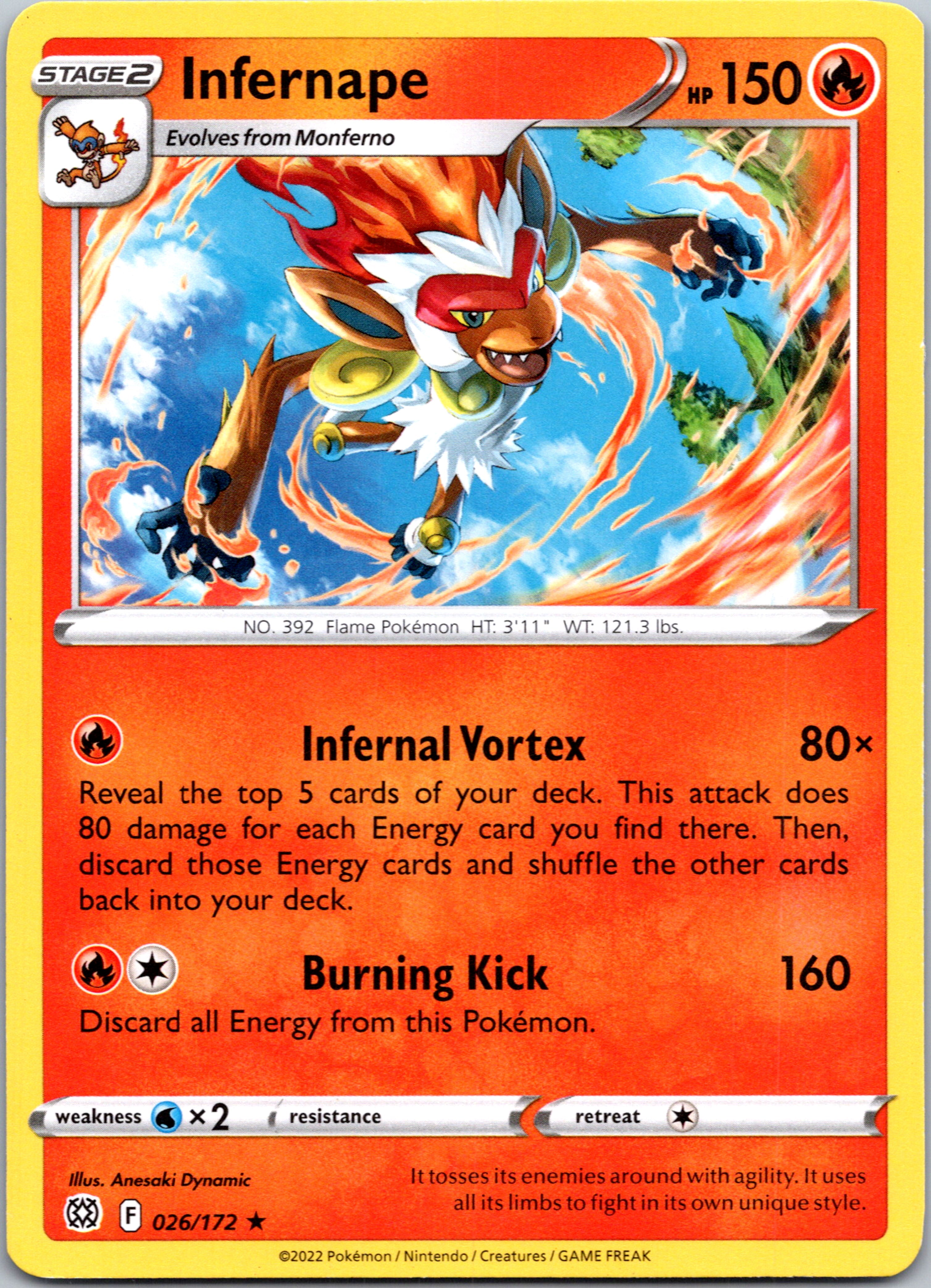 Infernape (026/172) (Theme Deck Exclusive) [Sword & Shield: Brilliant Stars]