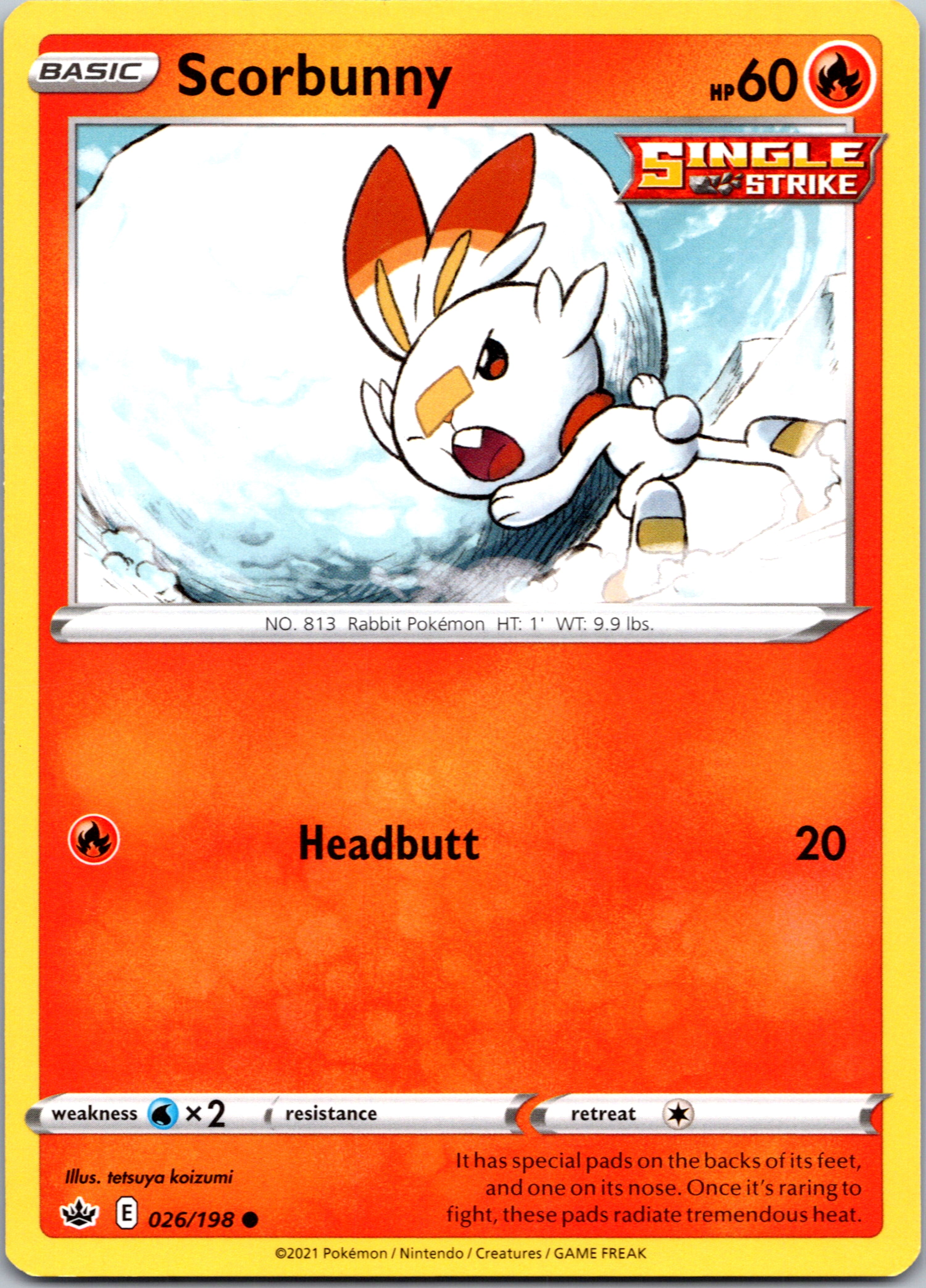 Scorbunny  (026/198) [Sword & Shield: Chilling Reign]