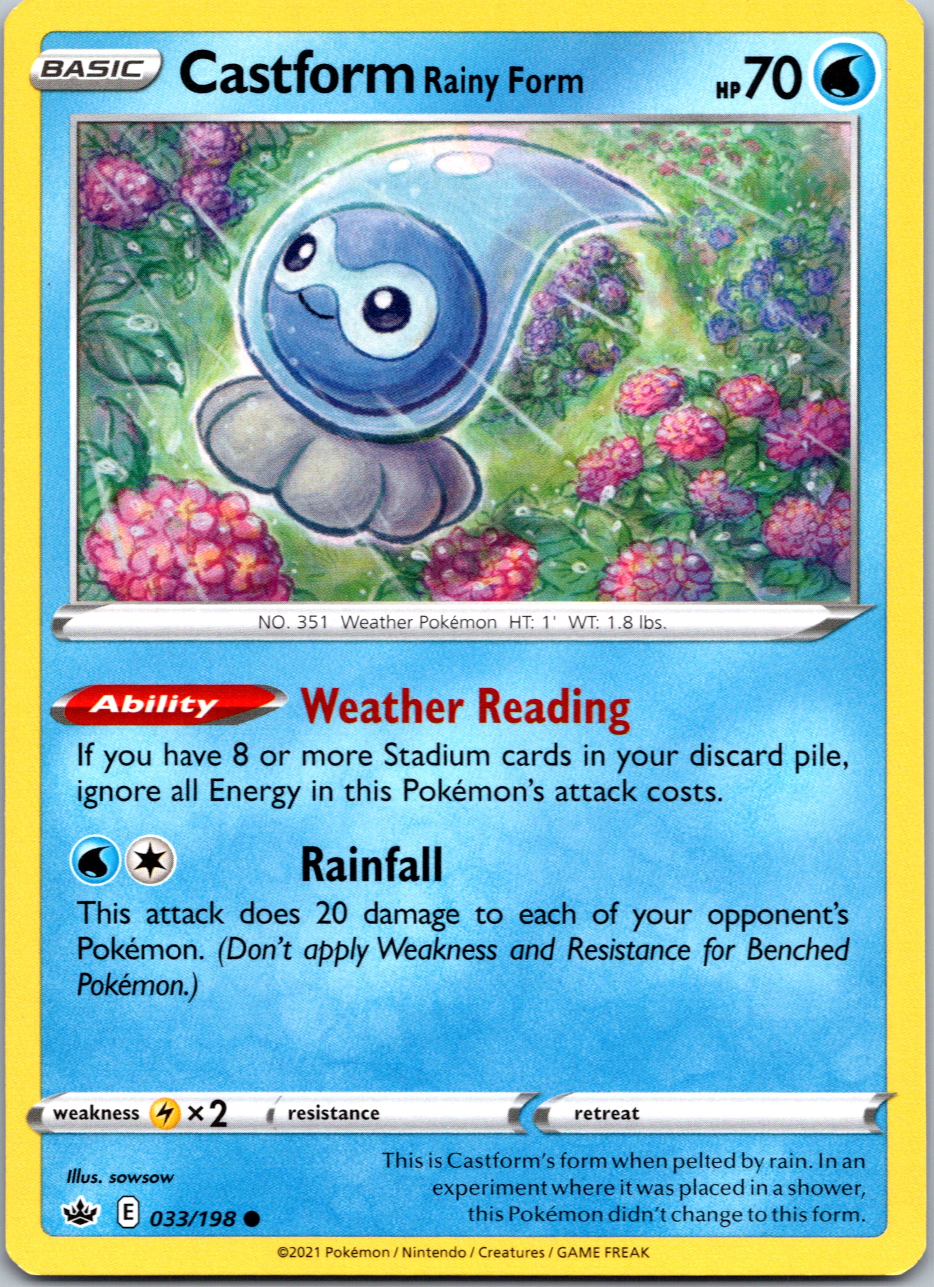 Castform Rainy Form (033/198) [Sword & Shield: Chilling Reign]