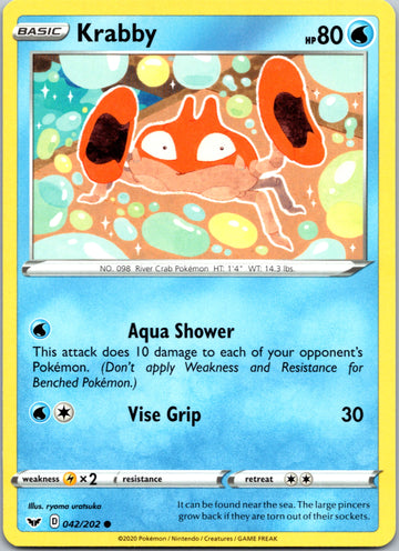 Krabby (042/202) (042/202) [SWSH01: Sword & Shield Base Set]