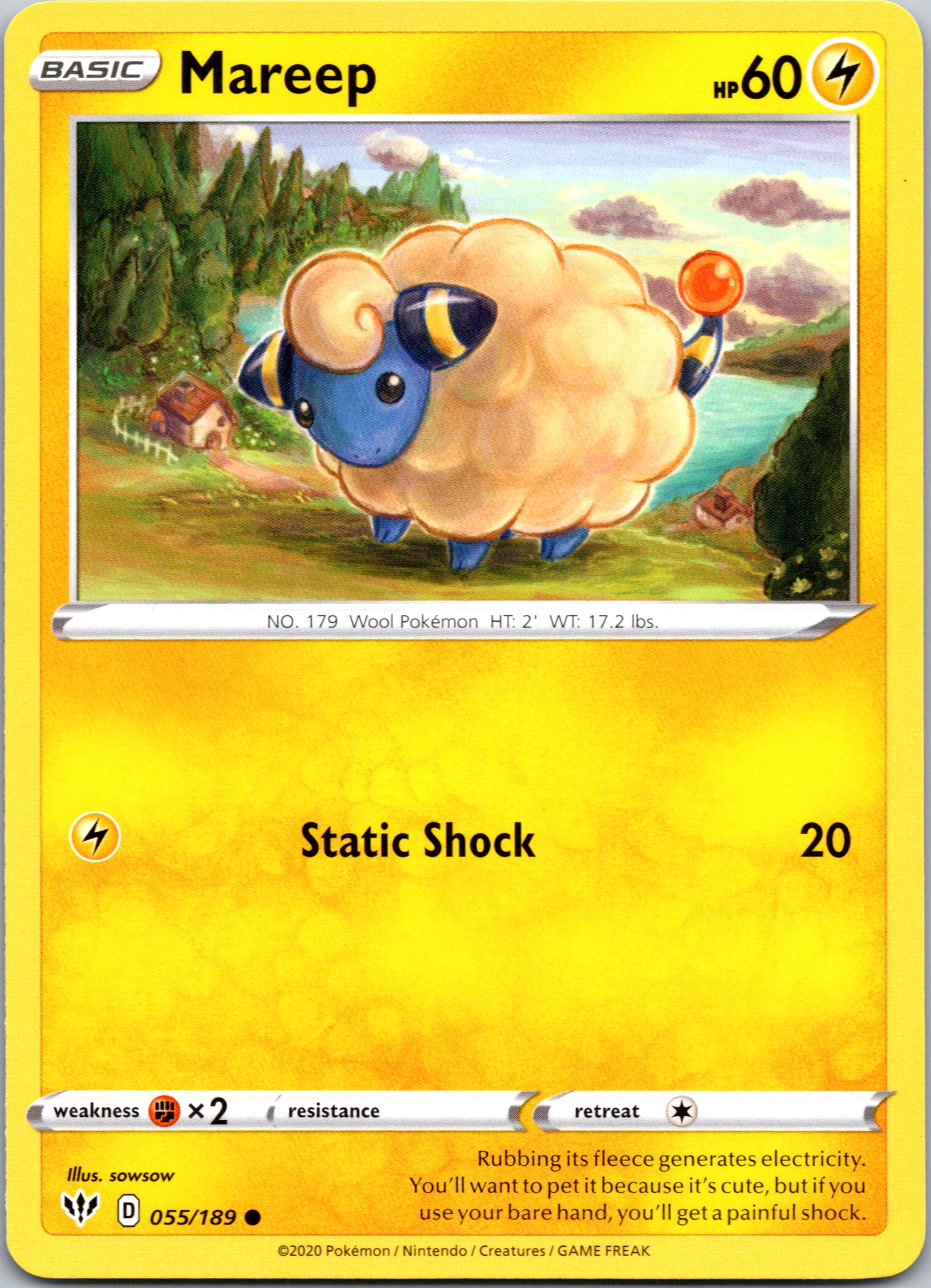 Mareep (55/189) [SWSH03: Darkness Ablaze]