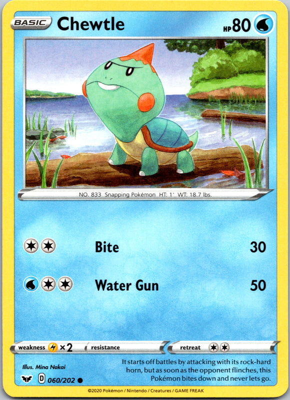 Chewtle (060/202) [SWSH01: Sword & Shield Base Set]