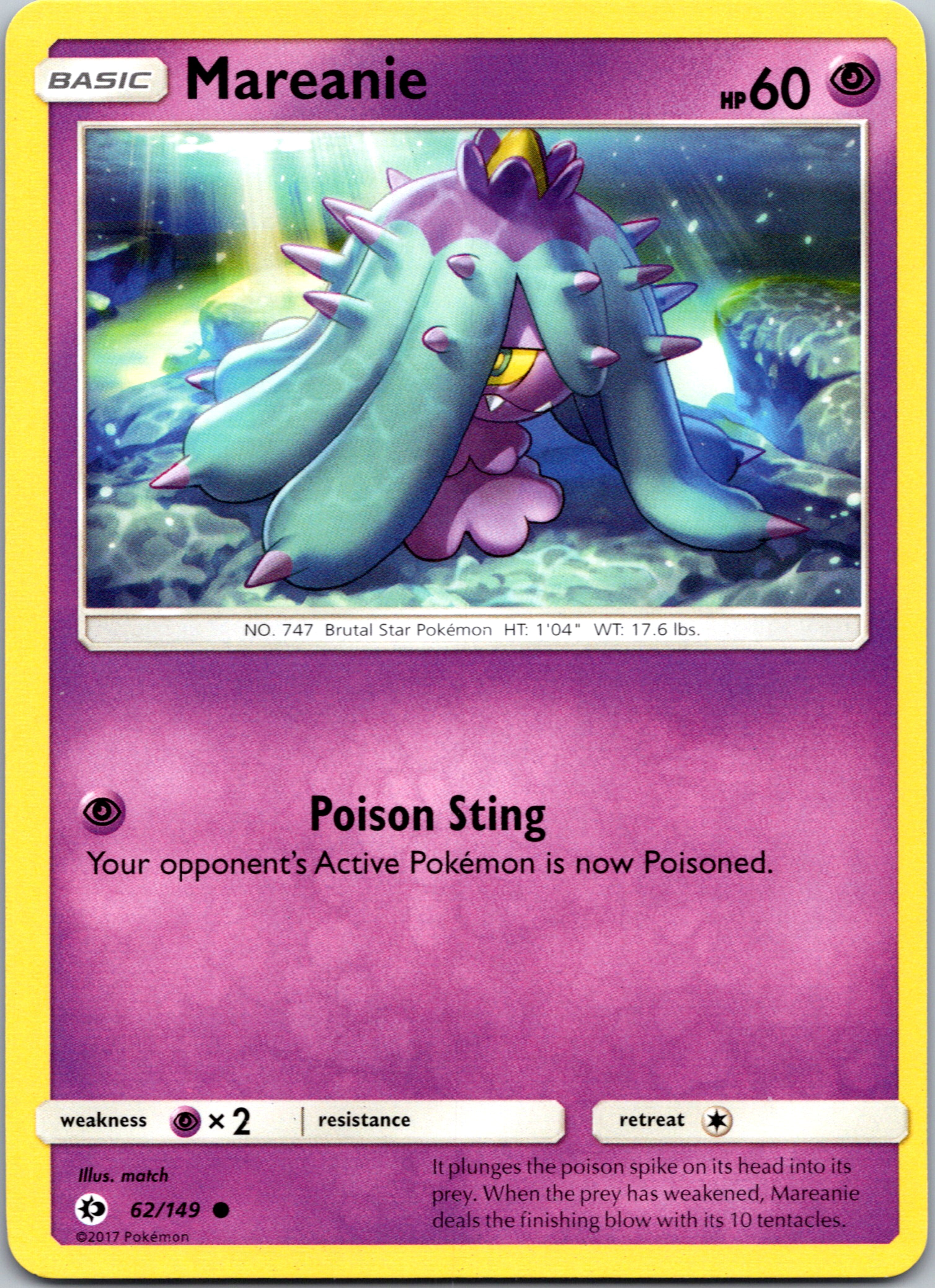 Mareanie (62) [SM Base Set]