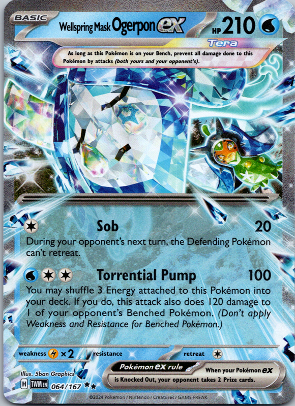 Wellspring Mask Ogerpon ex [064/167] - (Twilight Masquerade) Holofoil