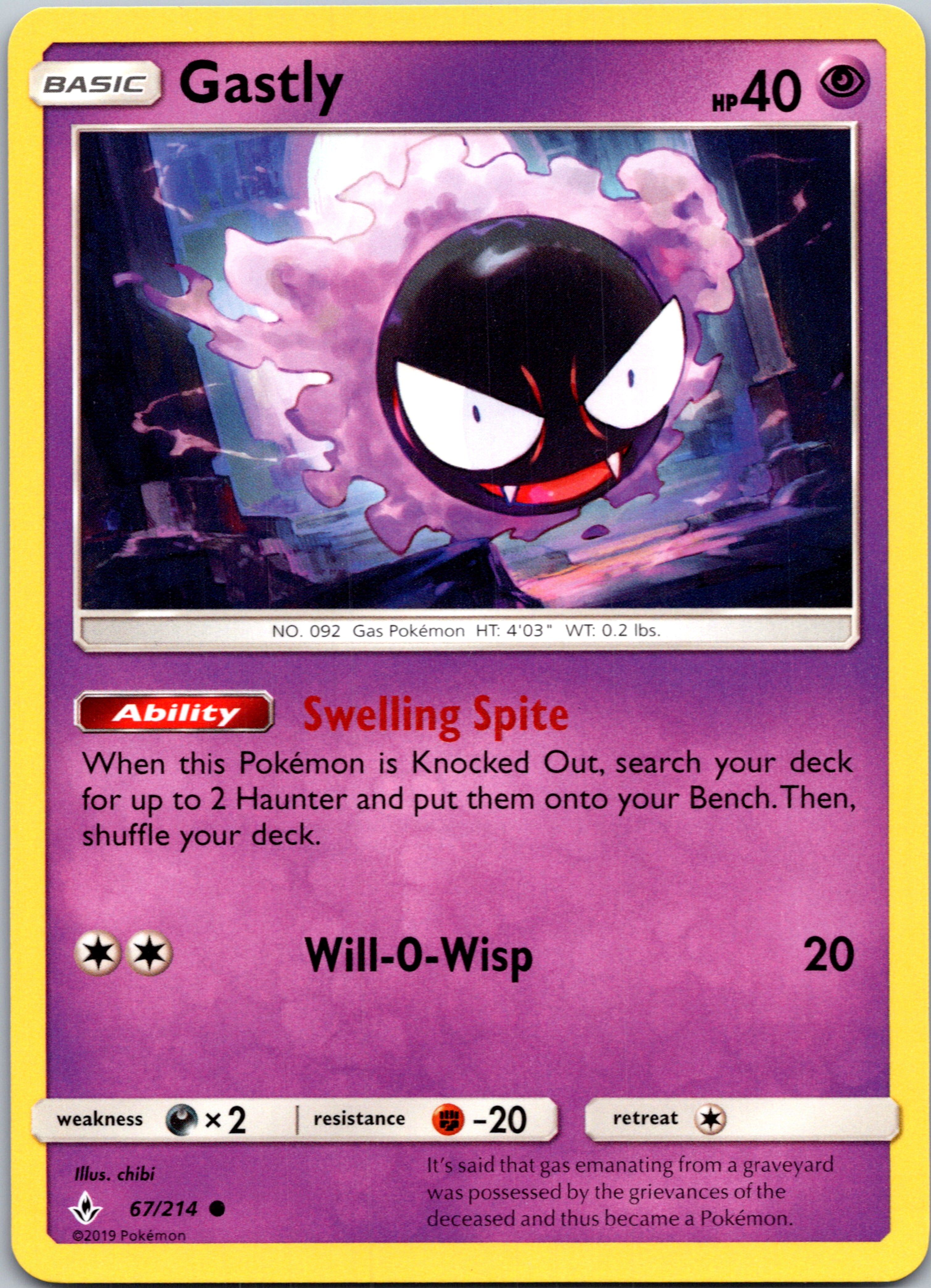 Gastly (67/214) [Sun & Moon: Unbroken Bonds]