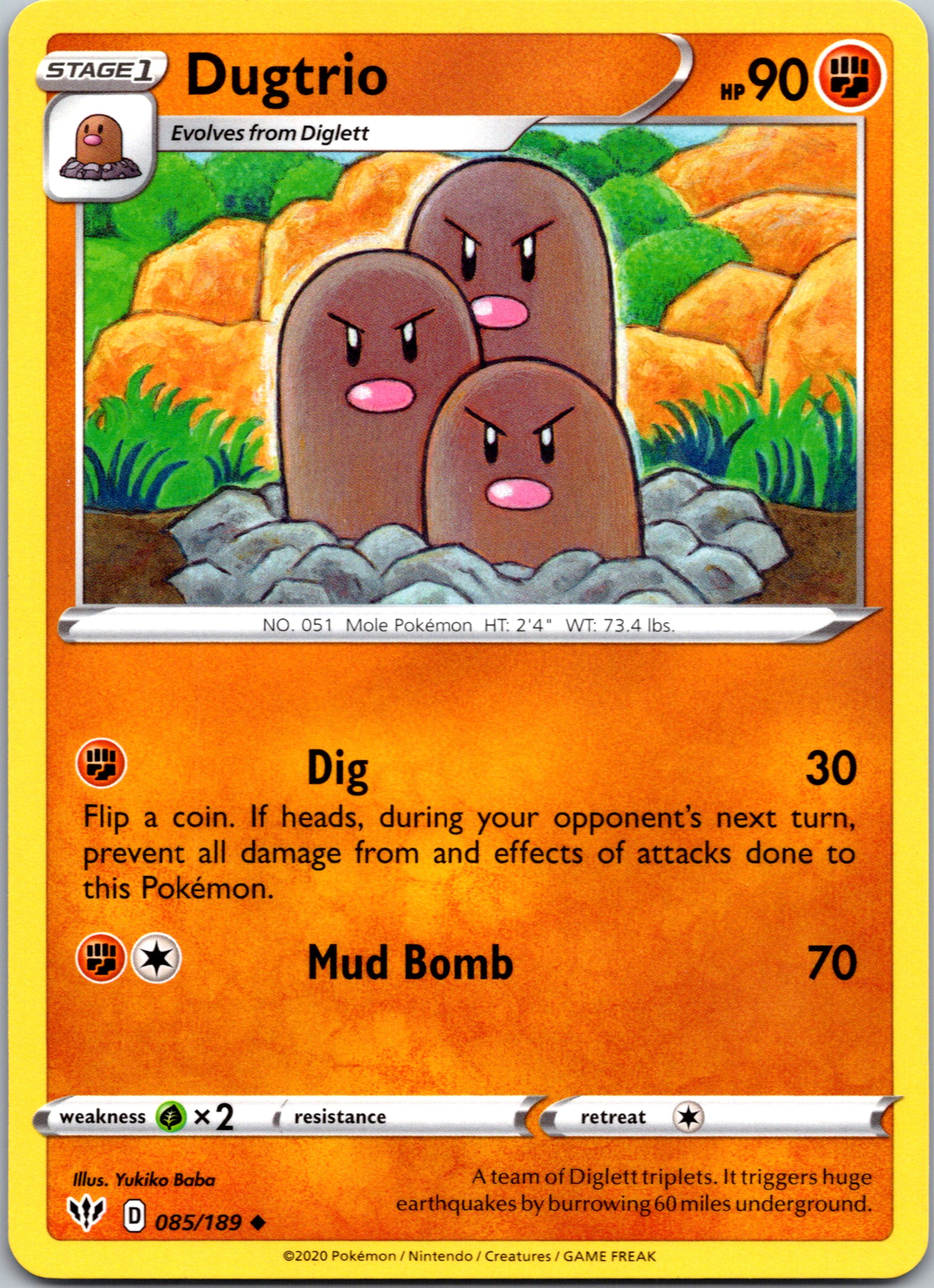 Dugtrio (85/189) [SWSH03: Darkness Ablaze]