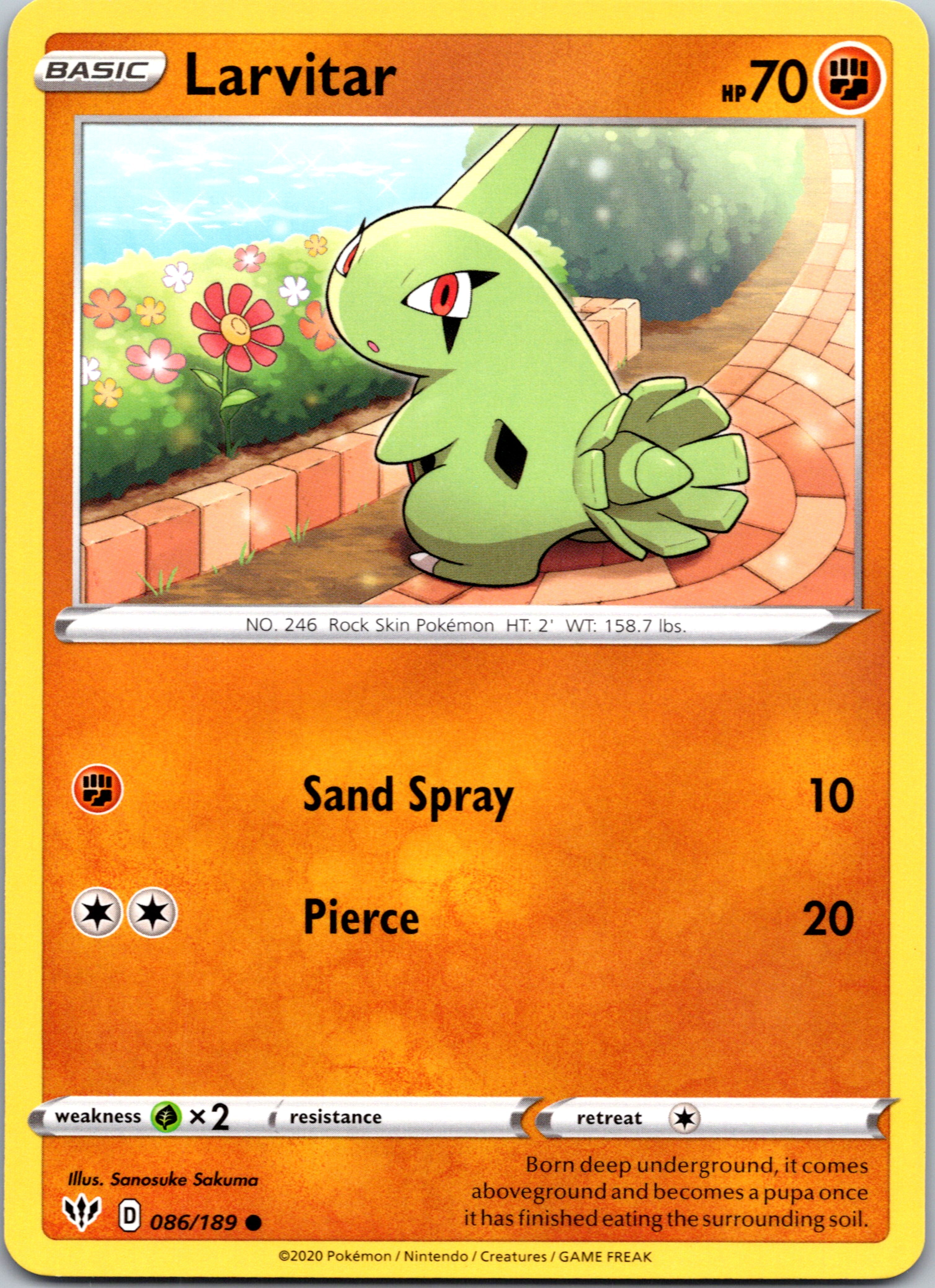 Larvitar (86/189) [SWSH03: Darkness Ablaze]