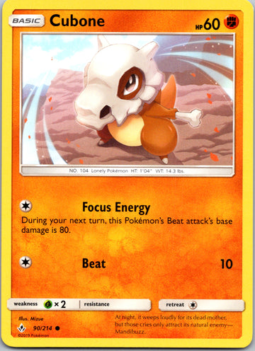 Cubone (090/214) [Sun & Moon: Unbroken Bonds]