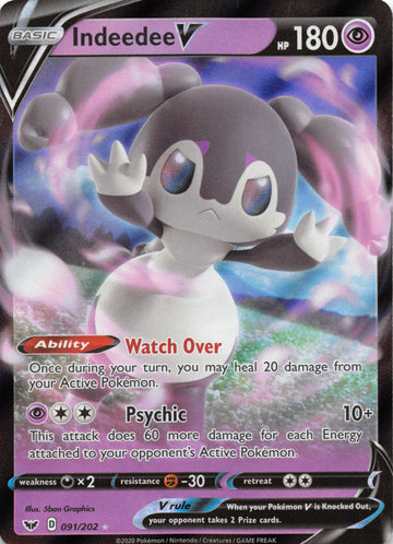 Indeedee V (091/202) [SWSH01: Sword & Shield Base Set]
