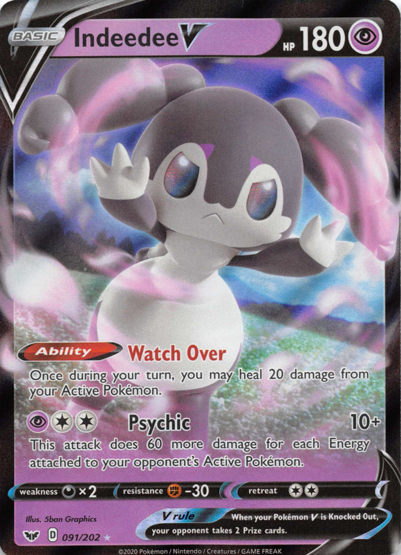 Indeedee V (091/202) [SWSH01: Sword & Shield Base Set]