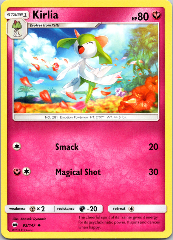 Kirlia (092/147) [Sun & Moon: Burning Shadows]