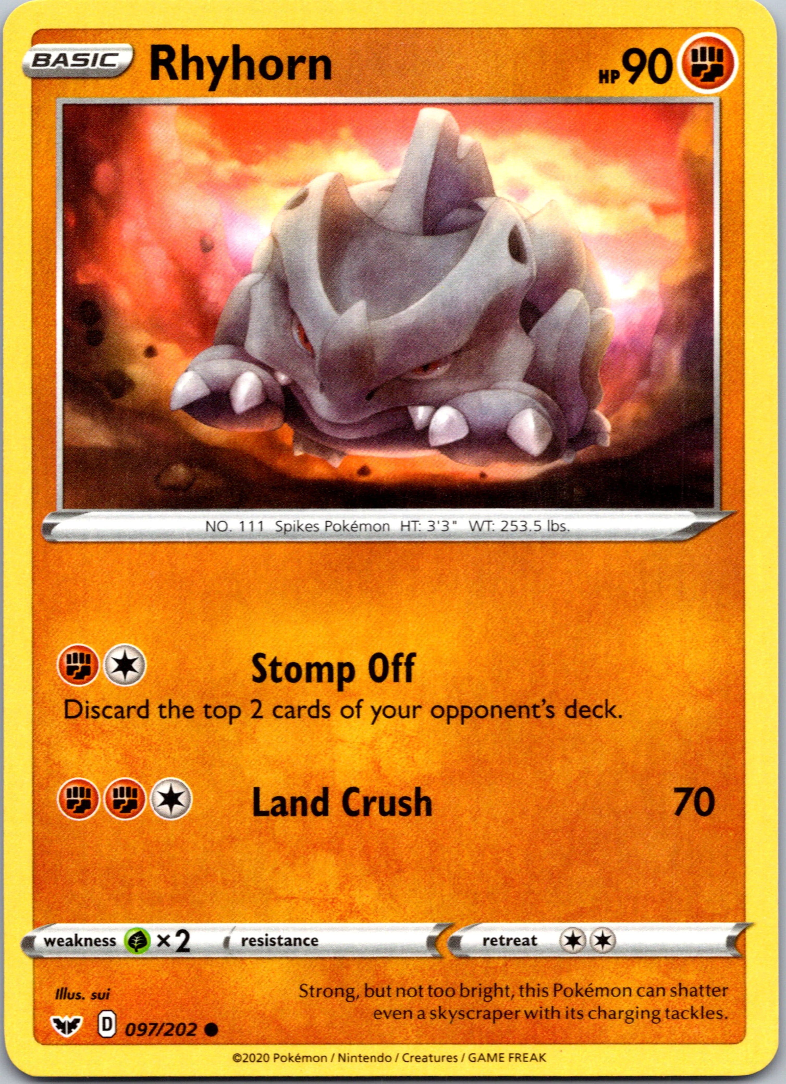 Rhyhorn (097) (097/202) [SWSH01: Sword & Shield Base Set]