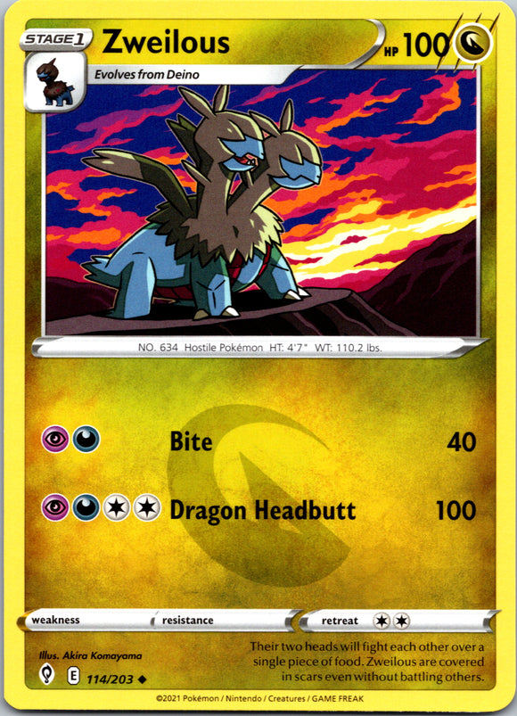 Zweilous (114/203) [Sword & Shield: Evolving Skies]