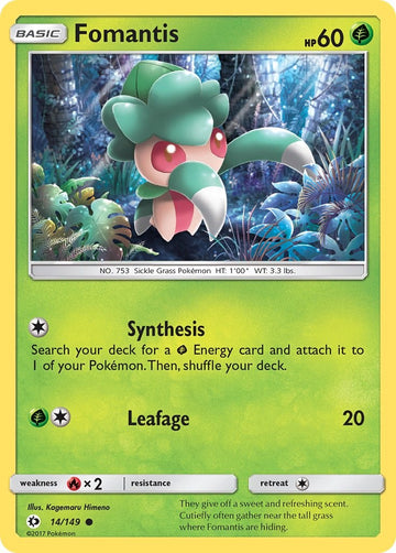Fomantis [14/149] [Sun & Moon Base Set] Reverse Holofoil