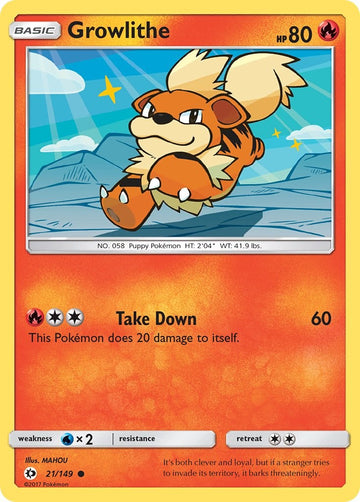 Growlithe [21/149] [Sun & Moon Base Set] Reverse Holofoil