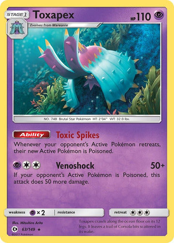 Toxapex [63/149] [Sun & Moon Base Set] Holofoil