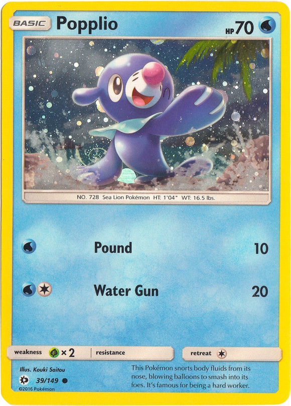 Popplio (039/149) (Cosmos Holo) [Sun & Moon: Base Set]
