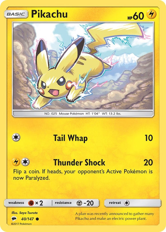 Pikachu [40/147] [Burning Shadows] Reverse Holofoil