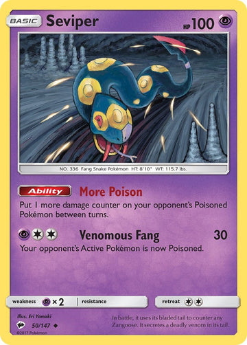 Seviper [50/147] [Burning Shadows] Reverse Holofoil