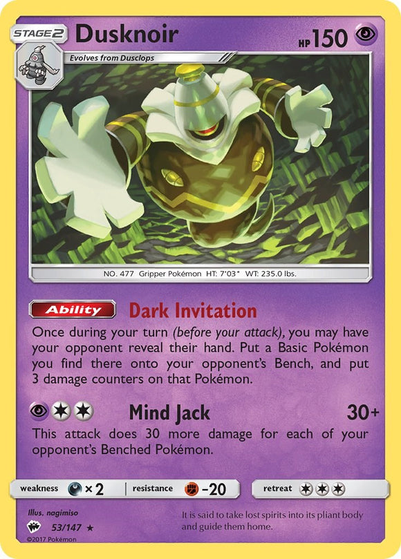 Dusknoir [53/147] [Burning Shadows] Reverse Holofoil