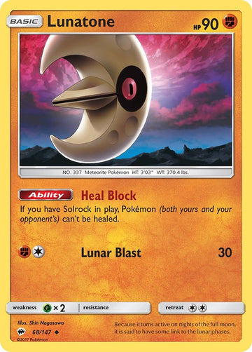 Lunatone [68/147] [Burning Shadows] Reverse Holofoil