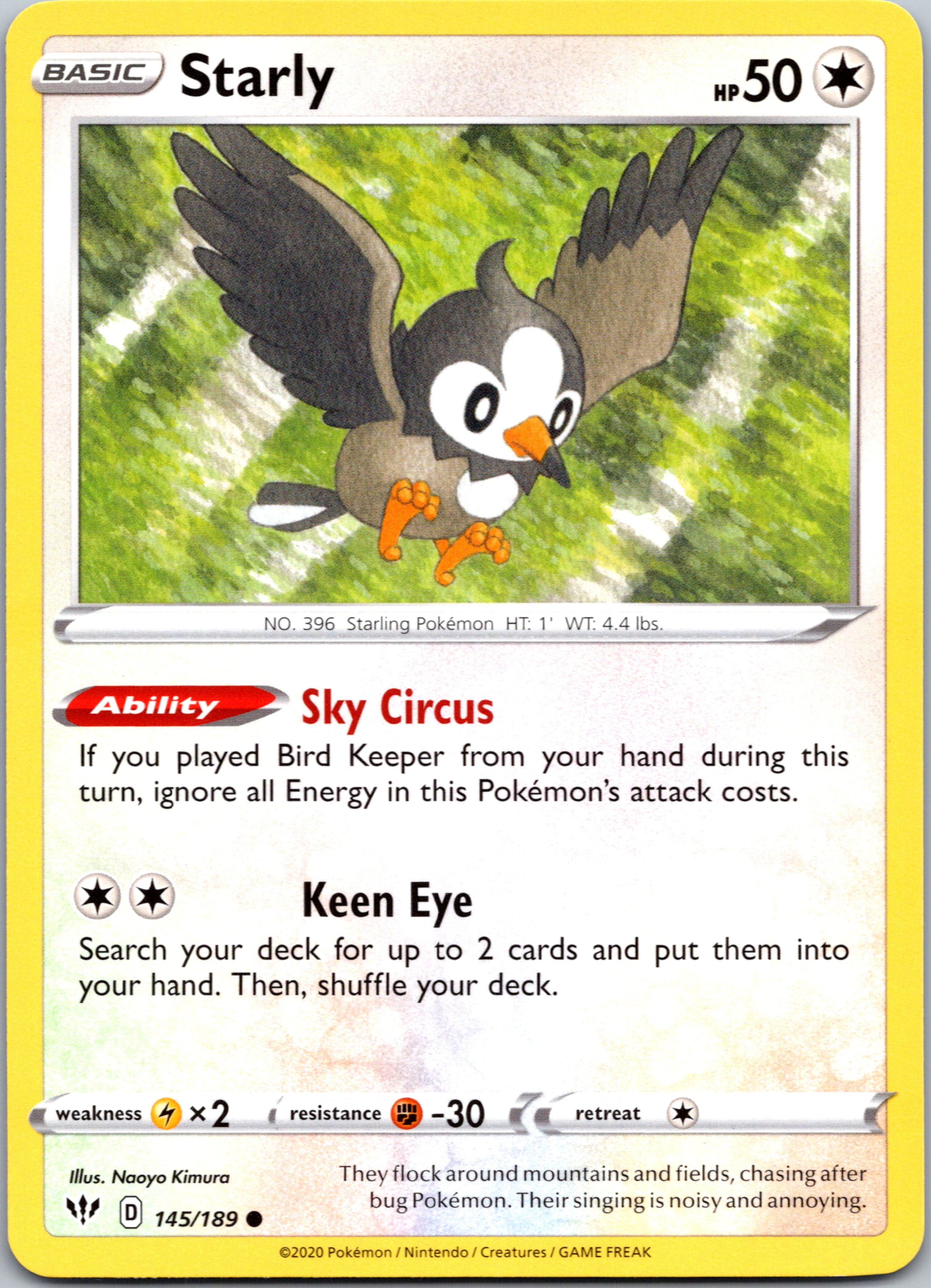 Starly (145/189) [SWSH03: Darkness Ablaze]