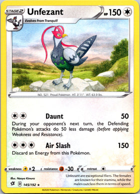 Unfezant (145/192) [Sword & Shield: Rebel Clash]