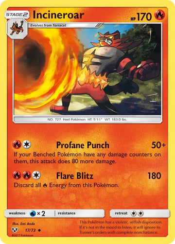 Incineroar [17/73] [Shining Legends] Reverse Holofoil