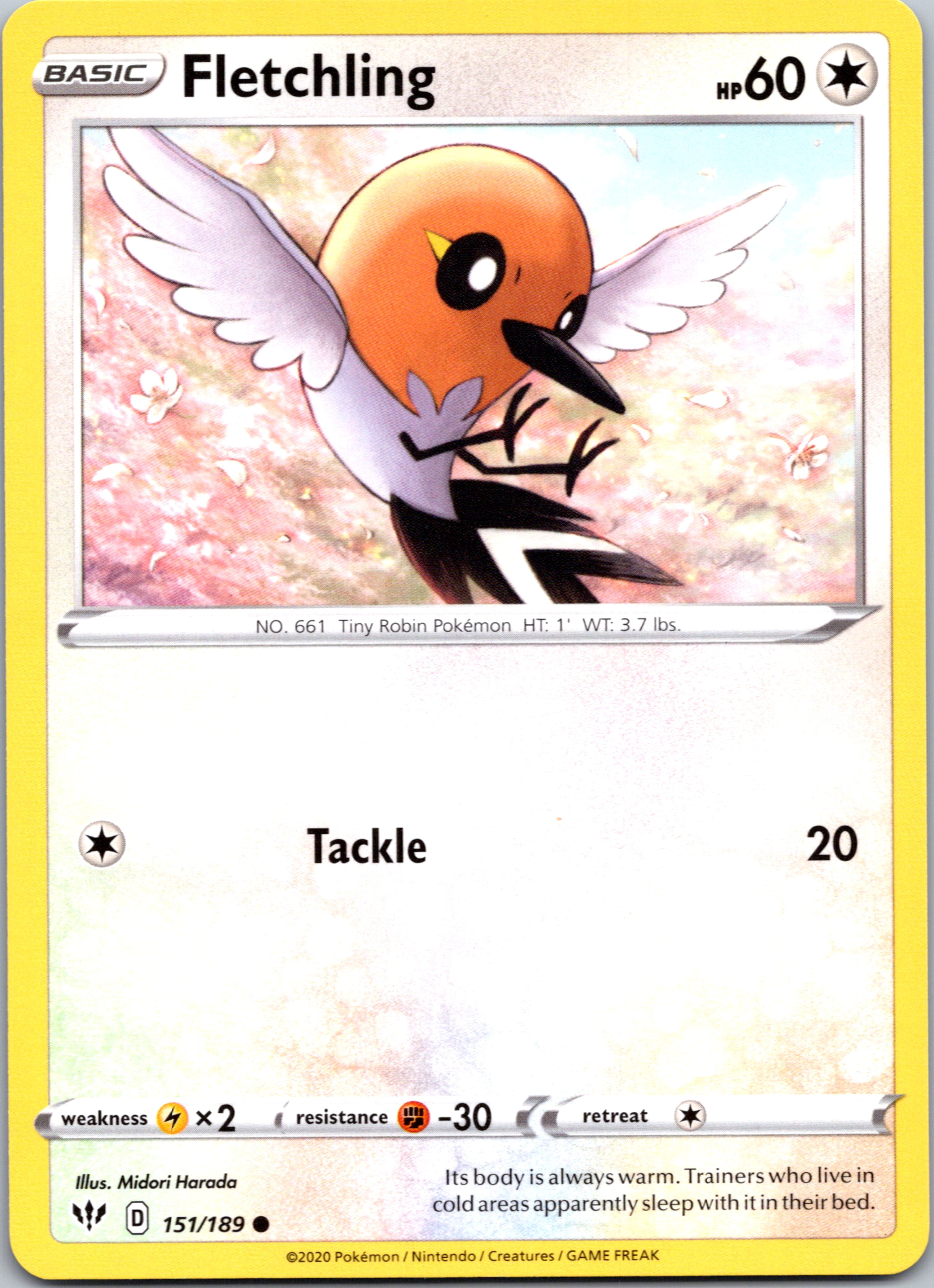 Fletchling (151/189) [SWSH03: Darkness Ablaze]