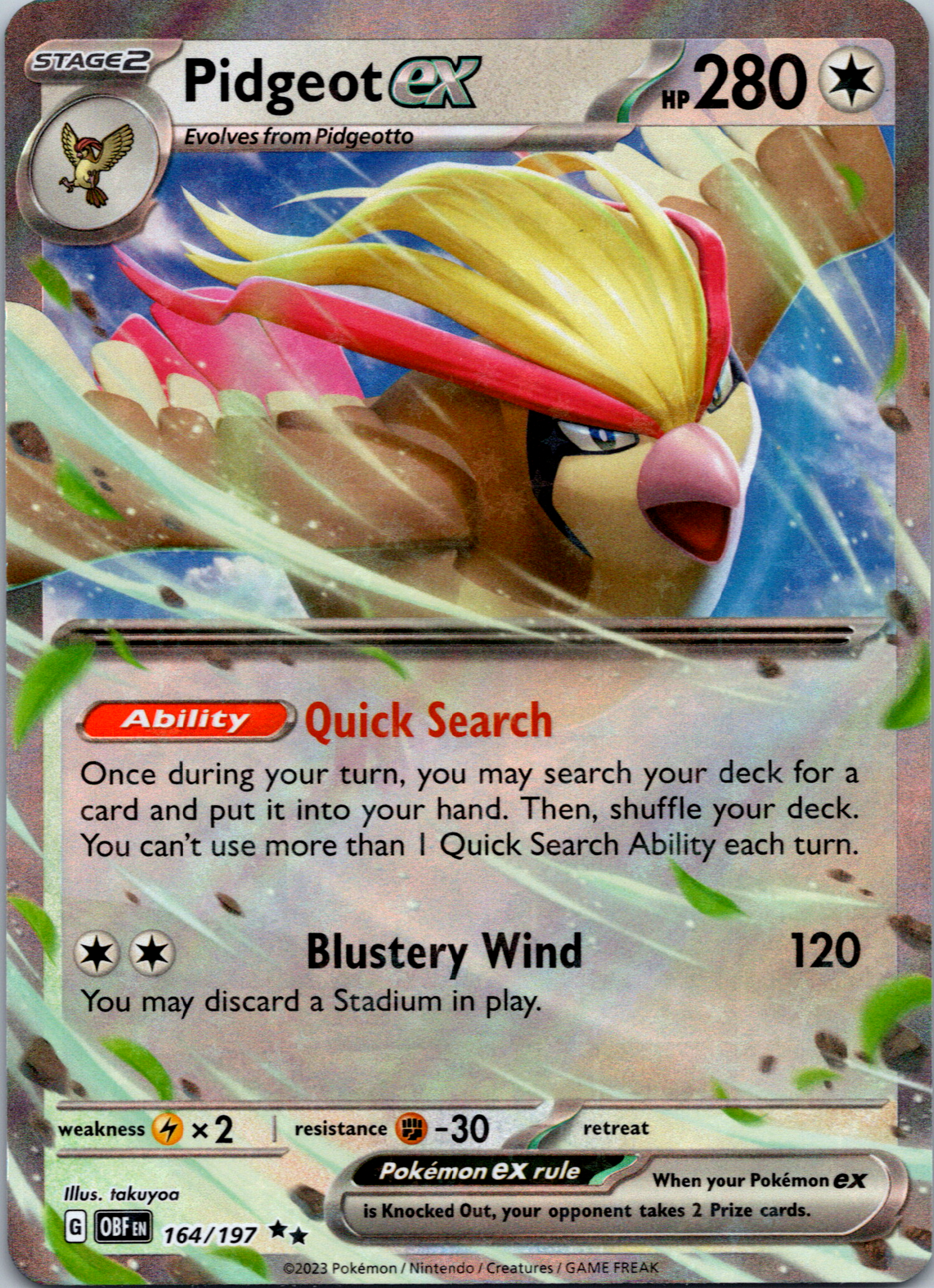 Pidgeot ex (164/197) [Scarlet & Violet: Obsidian Flames]