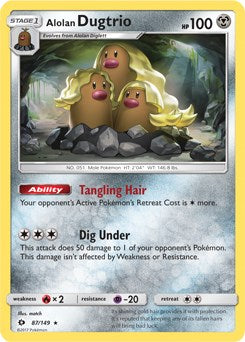 Alolan Dugtrio (087/149) (Cosmos Holo) (Blister Exclusive) [Sun & Moon: Base Set]