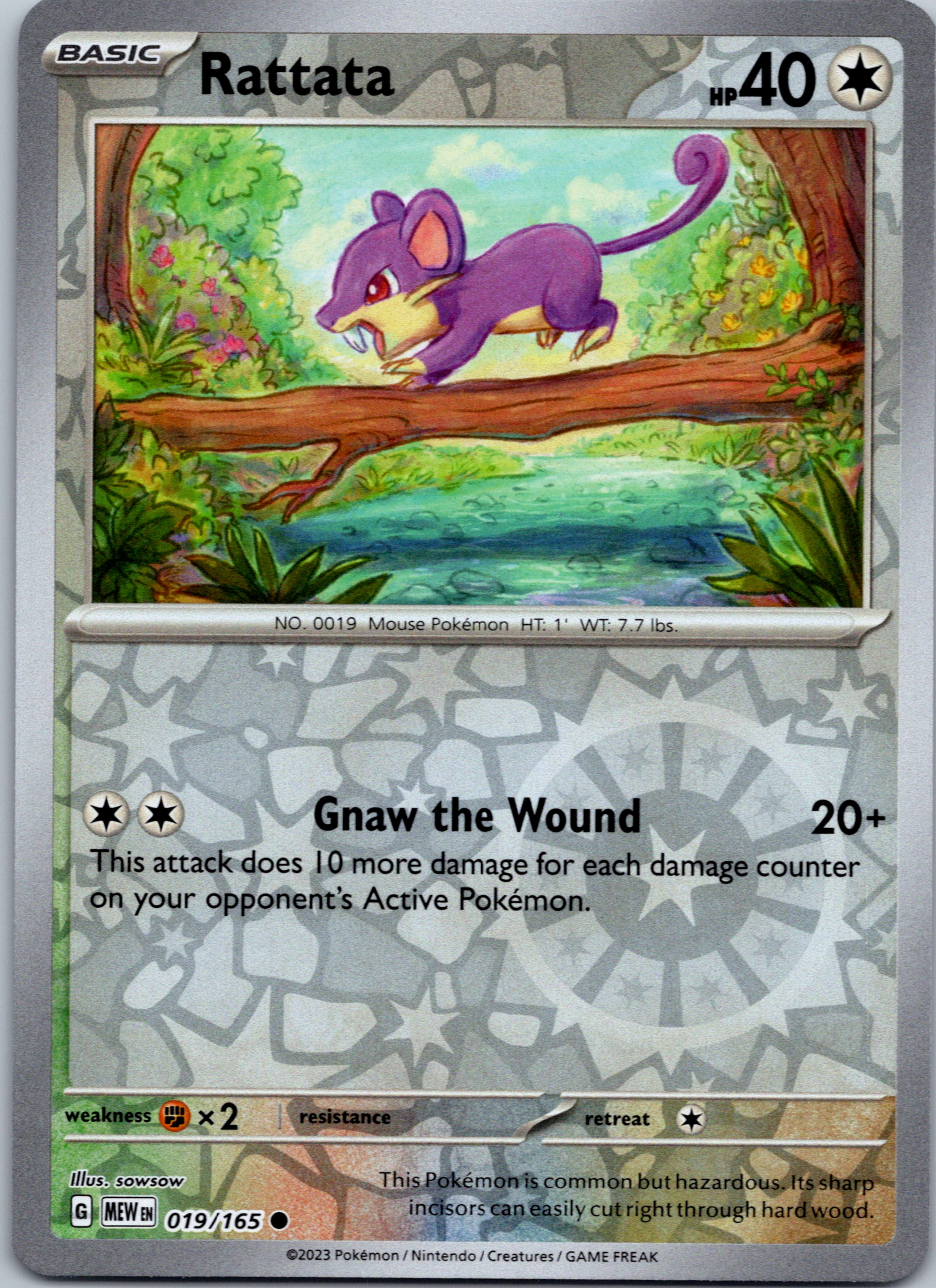 Rattata (019/165) [Scarlet & Violet:  151] Reverse Holofoil