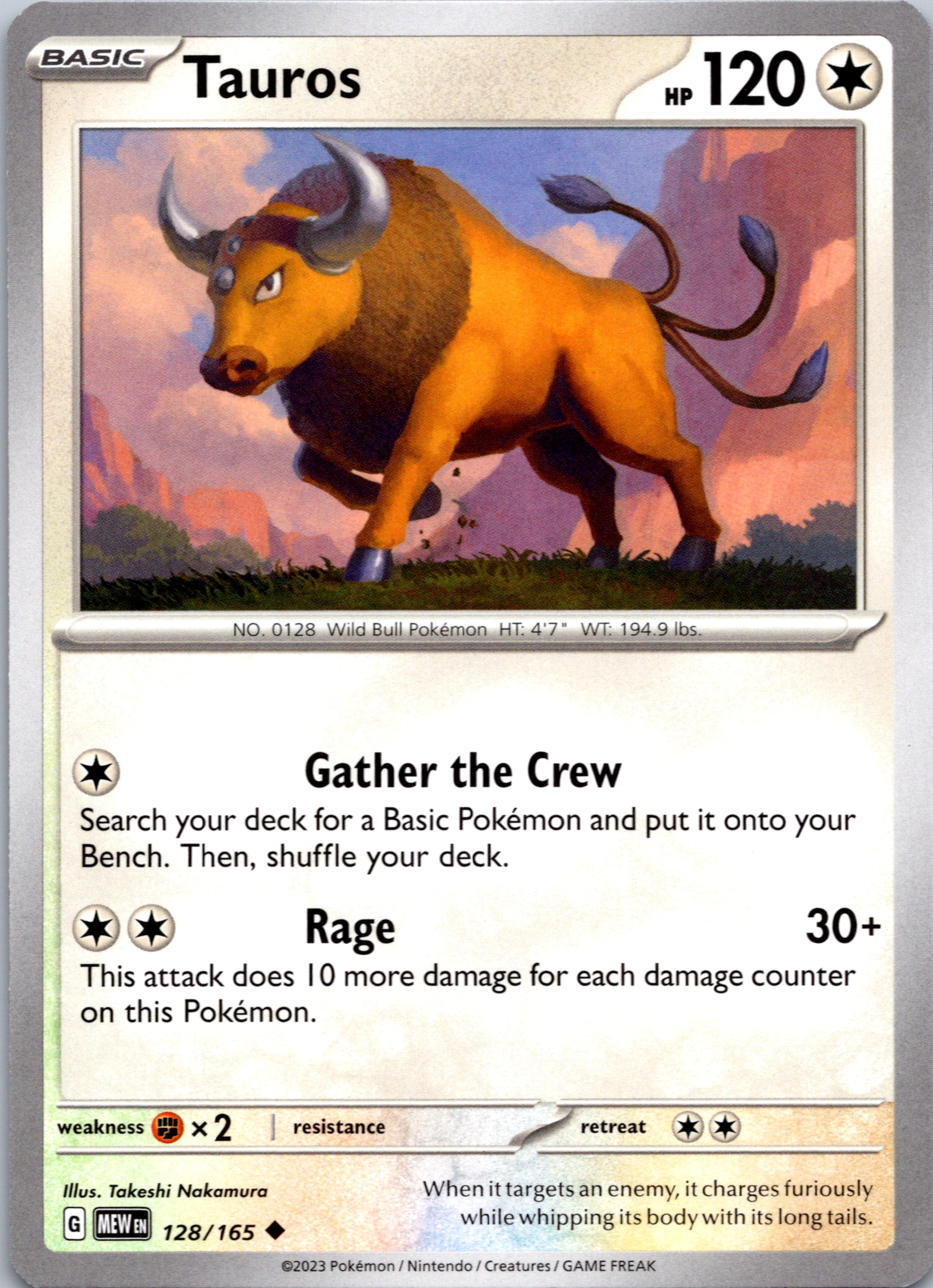 Tauros (128/165) [Scarlet & Violet:  151]