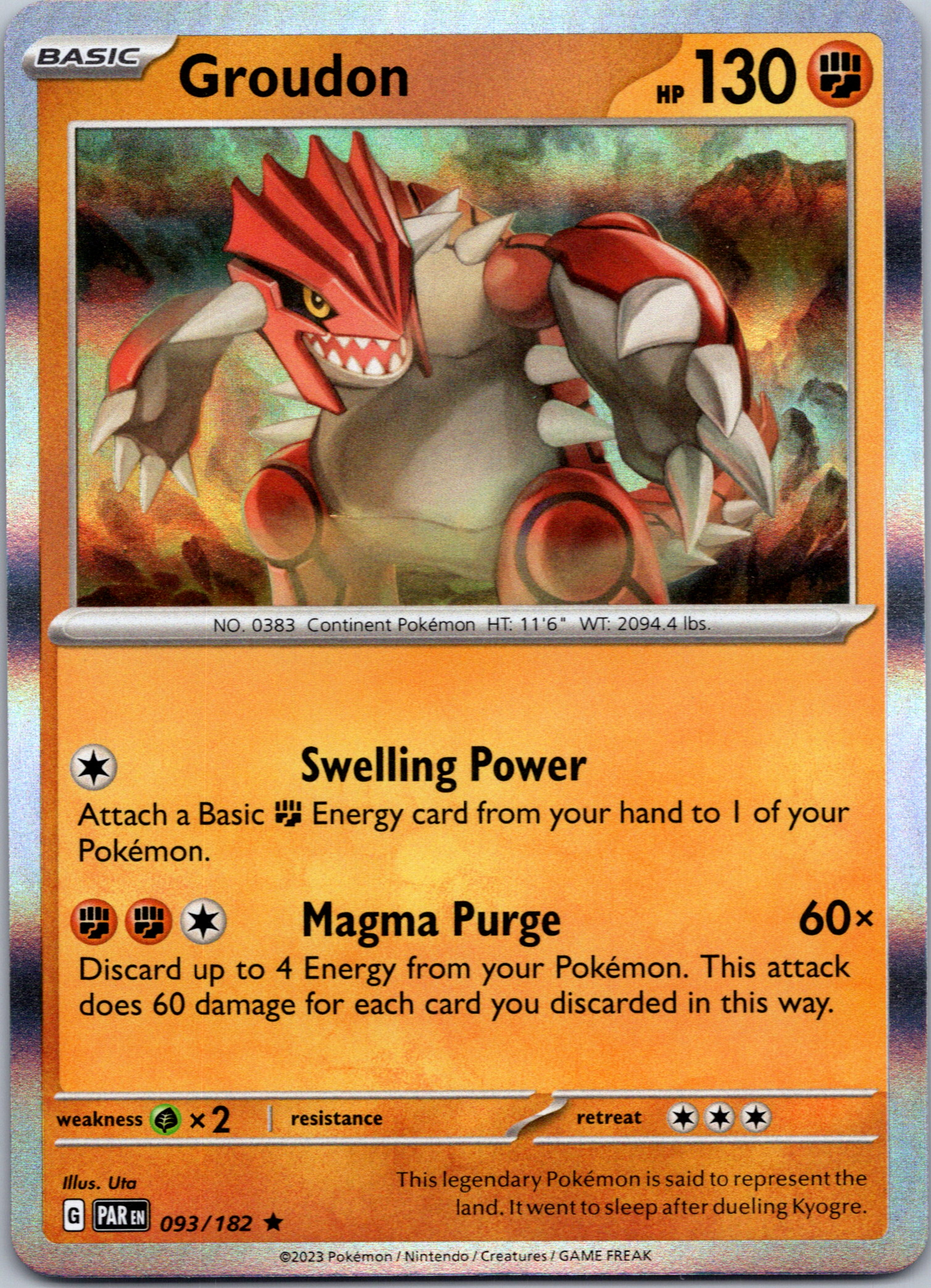 Groudon (093/182) - [Scarlet & Violet: Paradox Rift] Holofoil