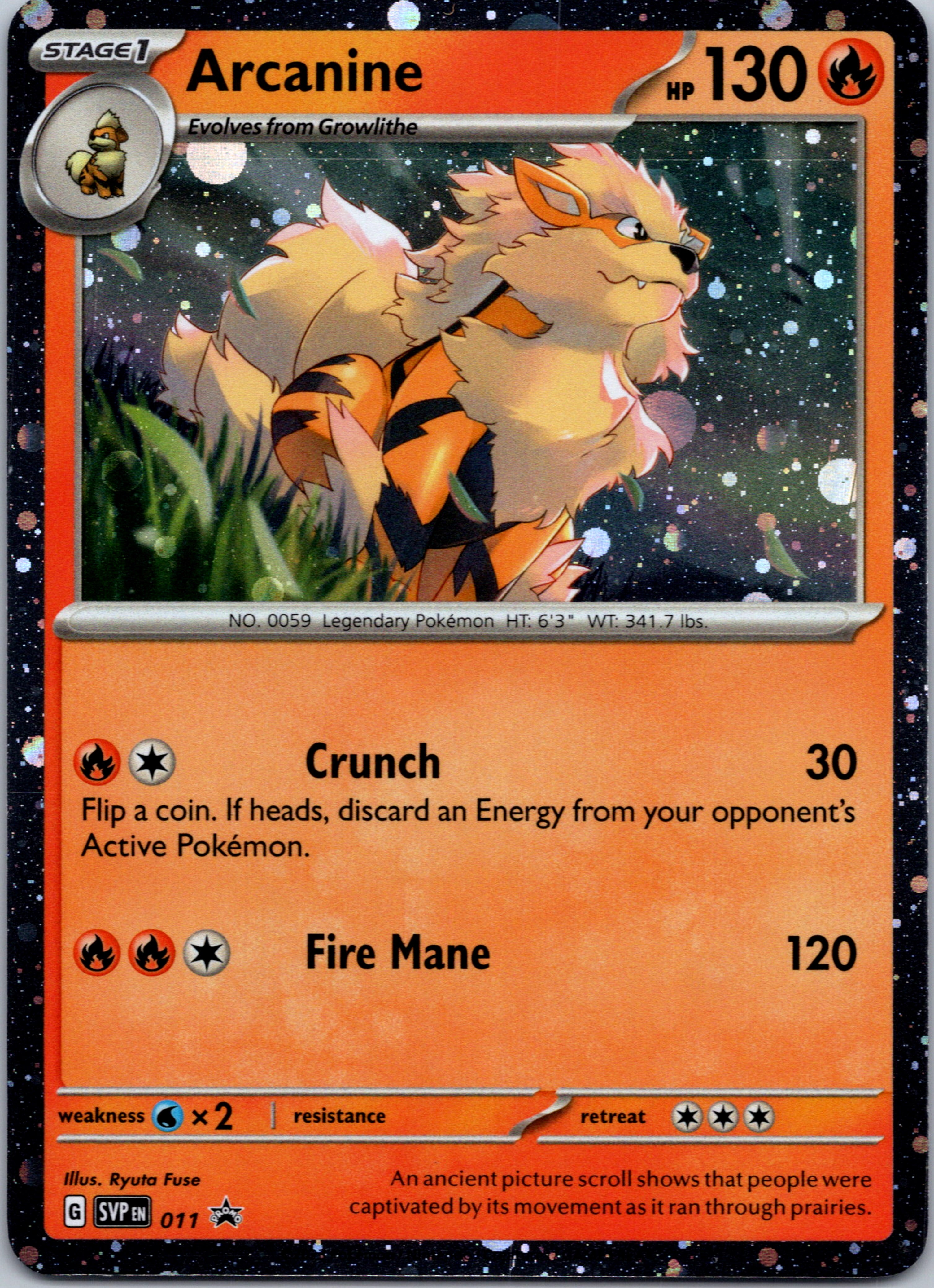 Arcanine (011) [Scarlet & Violet: Black Star Promos]