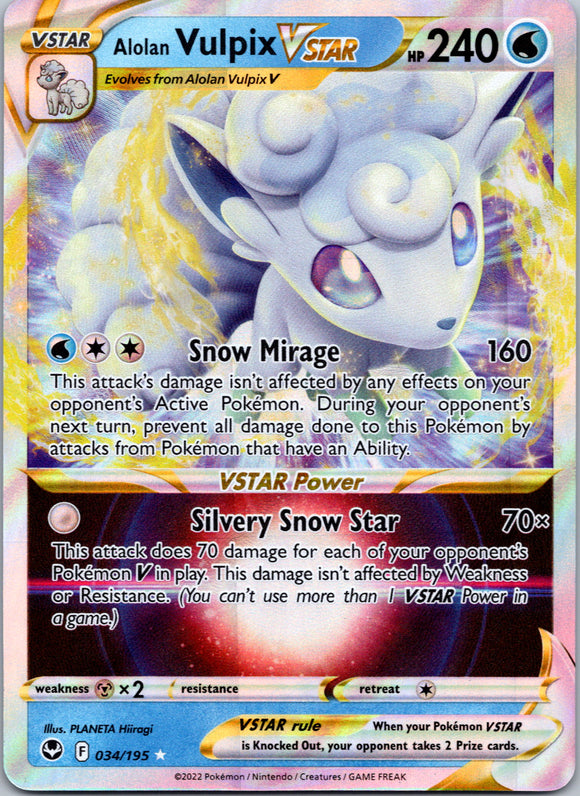 Alolan Vulpix VSTAR (034/195) [Sword & Shield: Silver Tempest]