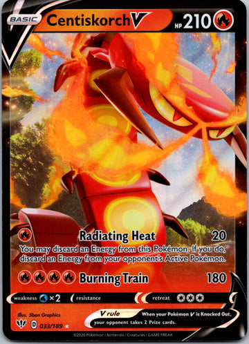 Centiskorch V (033/189) [SWSH03: Darkness Ablaze]