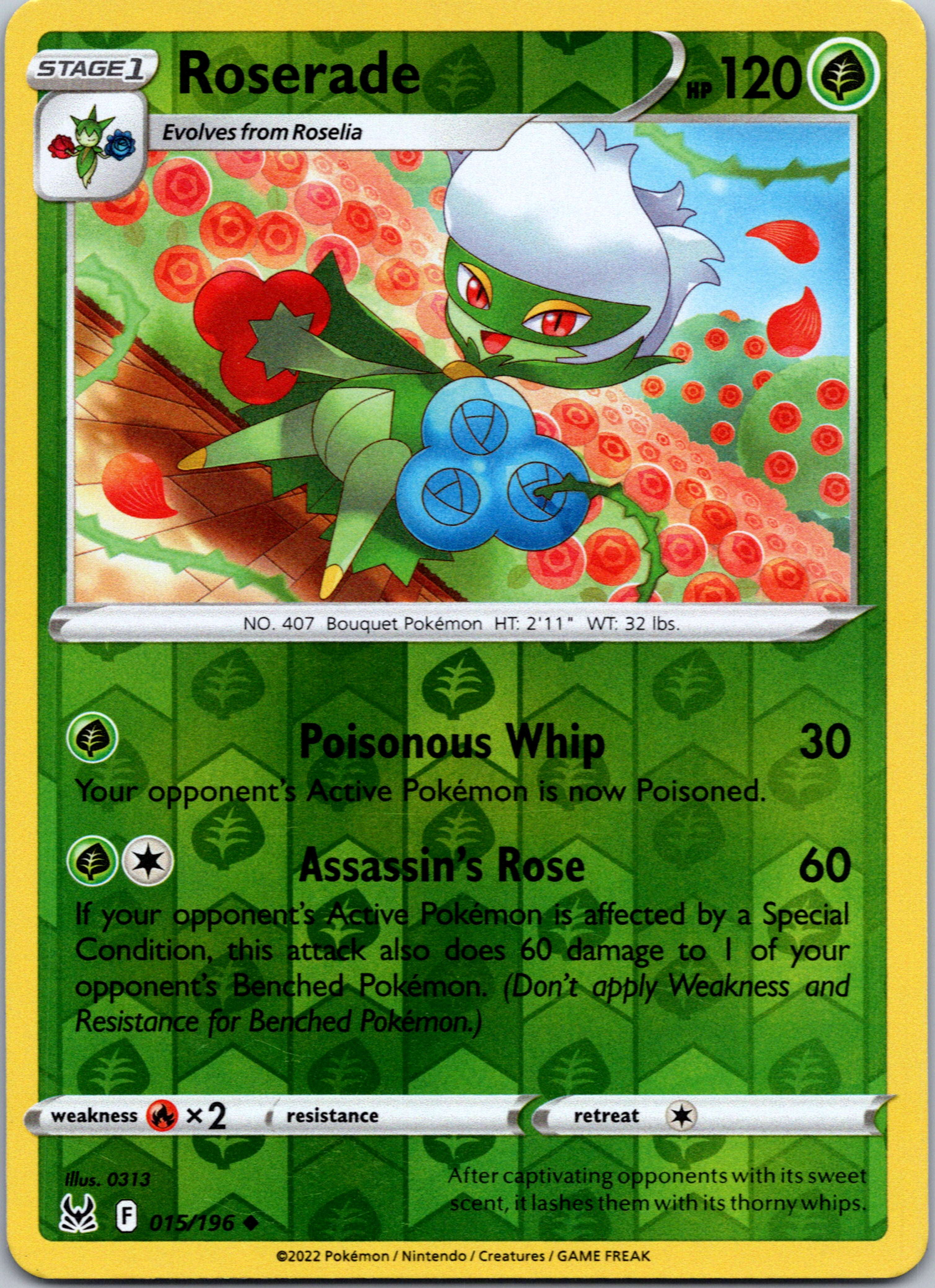 Roserade [015/196] [Lost Origin] Reverse Holofoil