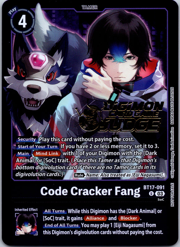 Code Cracker Fang (Judge Pack 6) [BT17-091 U] [Secret Crisis] Foil