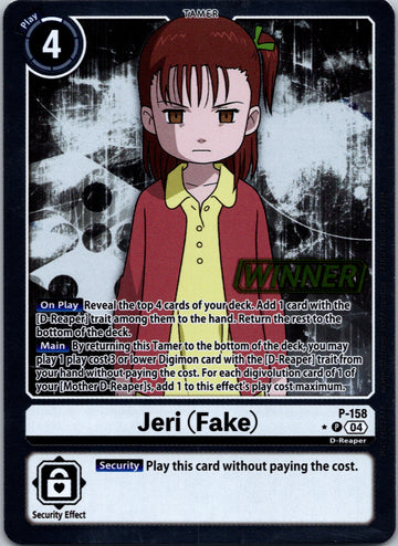 Jeri (Fake) (Store Tournament 2024 Oct. - Dec. Winner Pack) [P-158 P] [Digimon Promotion Cards] Foil